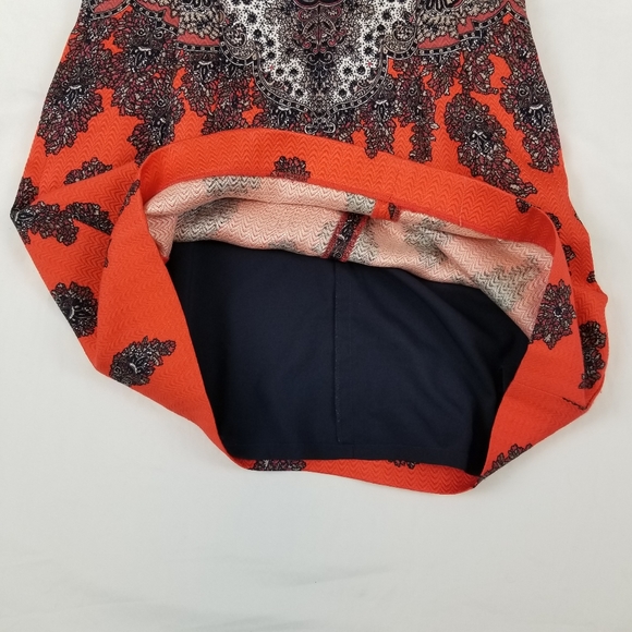 Club Monaco Wool and Silk Mini dress Size 6 Orange Black Like new - Picture 7 of 15